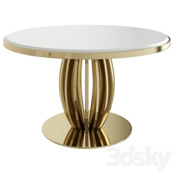 Pumpkin White and Gold Table from Roberto Cavalli 