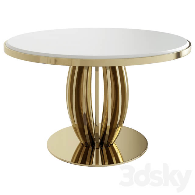 Pumpkin White and Gold Table from Roberto Cavalli