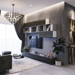 3D Interior Kitchen Livingroom 38 Scene 3dsmax Tran Thang  