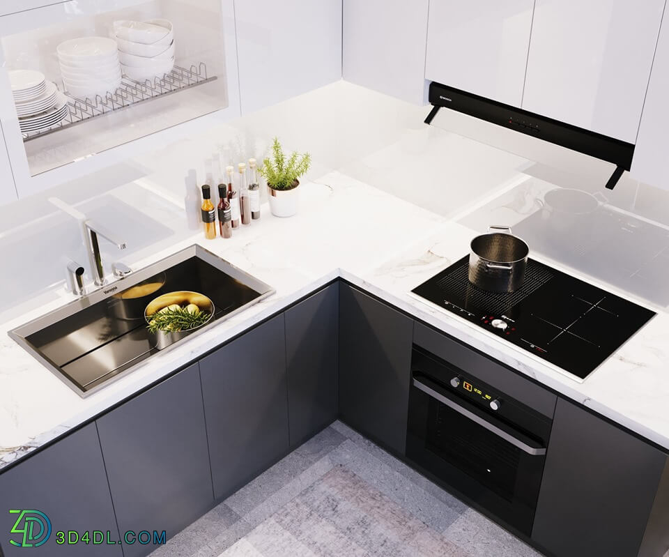 3D Interior Kitchen Livingroom 38 Scene 3dsmax Tran Thang 