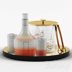 Series B Decanter Bleecker Bar Ice Bucket set 