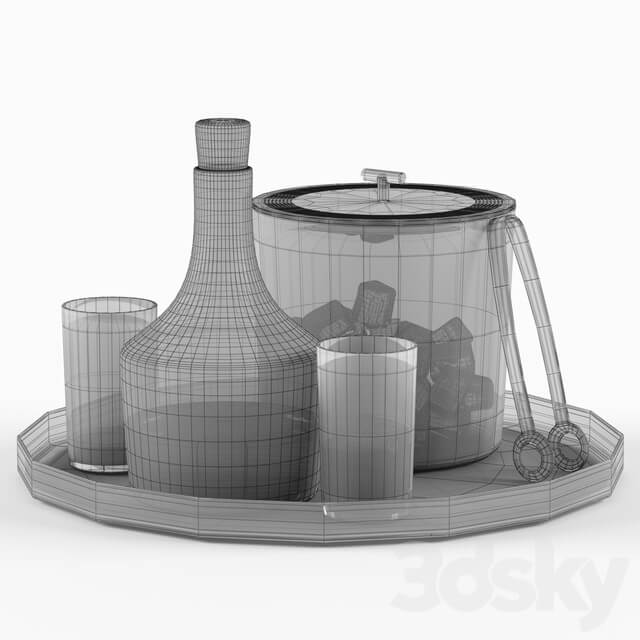 Series B Decanter Bleecker Bar Ice Bucket set