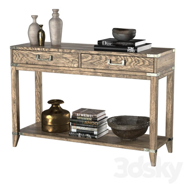 CAYDEN CAMPAIGN 2 DRAWER CONSOLE TABLE 3D Models