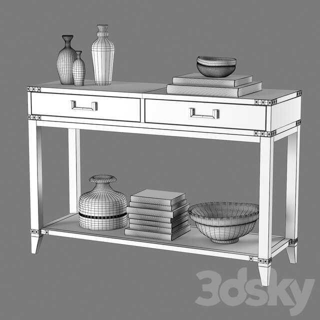 CAYDEN CAMPAIGN 2 DRAWER CONSOLE TABLE 3D Models