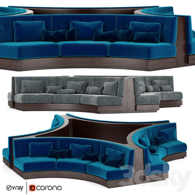 Booth Seating Round Sofa for Luxury Restaurant Lounge Cafe