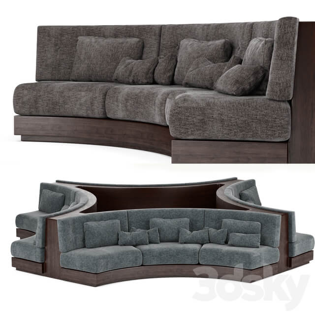 Booth Seating Round Sofa for Luxury Restaurant Lounge Cafe