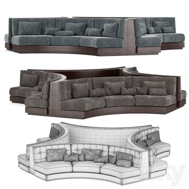 Booth Seating Round Sofa for Luxury Restaurant Lounge Cafe