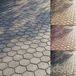 Concrete paving slabs Type 9 3D Models 