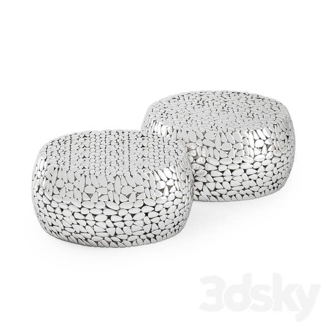 Coffee table PEBBLES DELUXE SILVER