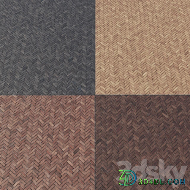 Brick paving slabs Type 3 3D Models