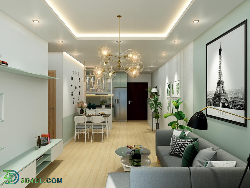 3D Interior Apartment 39 Scene File 3dsmax By NhocNho 