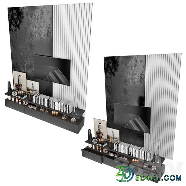 TV Wall set 37 3D Models