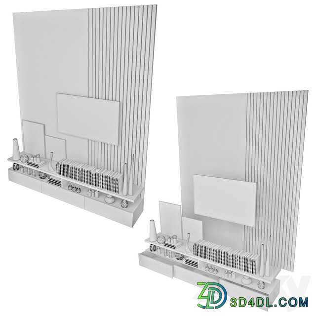 TV Wall set 37 3D Models
