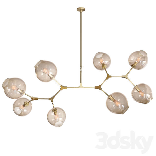 Ceiling lamp Branching Bubbles Gold 8 lights Pendant light 3D Models