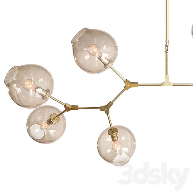 Ceiling lamp Branching Bubbles Gold 8 lights Pendant light 3D Models