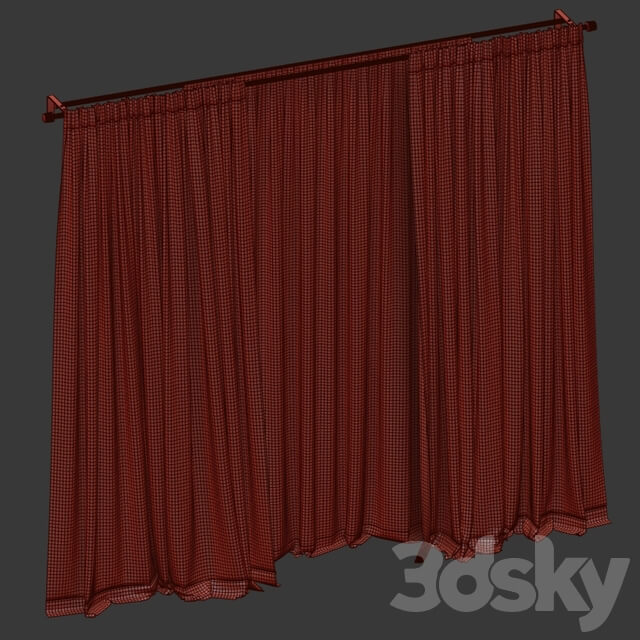 Beige curtains with tulle.