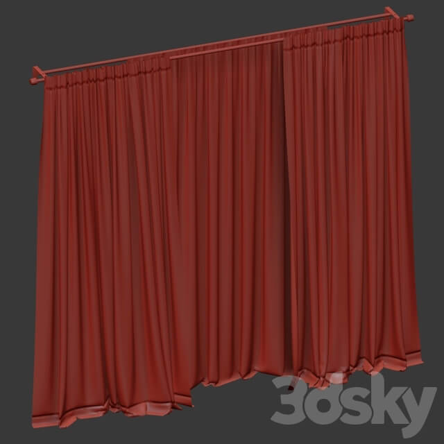 Beige curtains with tulle.