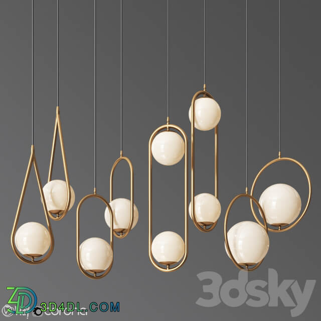 Ceiling Light Collection 22 4 Type Pendant light 3D Models