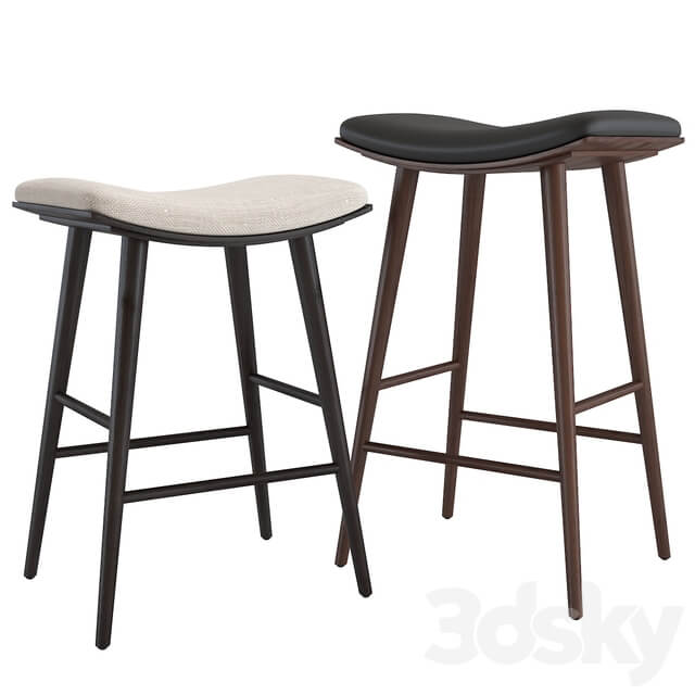 Bar stool West Elm Oak Wood Saddle Bar and Counter Stools