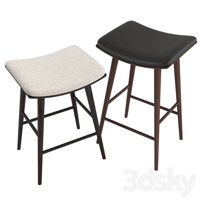 Bar stool West Elm Oak Wood Saddle Bar and Counter Stools