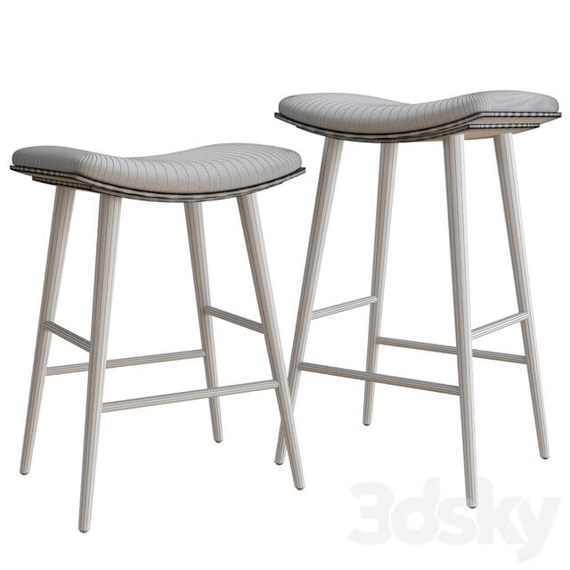 Bar stool West Elm Oak Wood Saddle Bar and Counter Stools