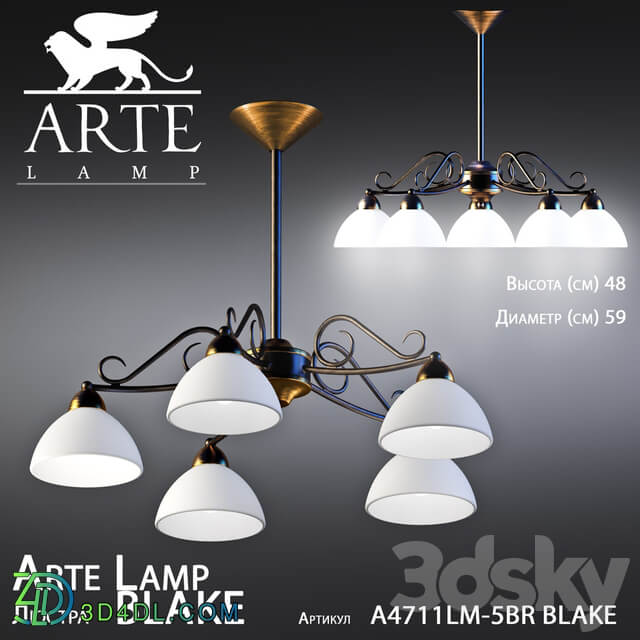 ARTE Lamp A4711LM 5BR BLAKE Pendant light 3D Models