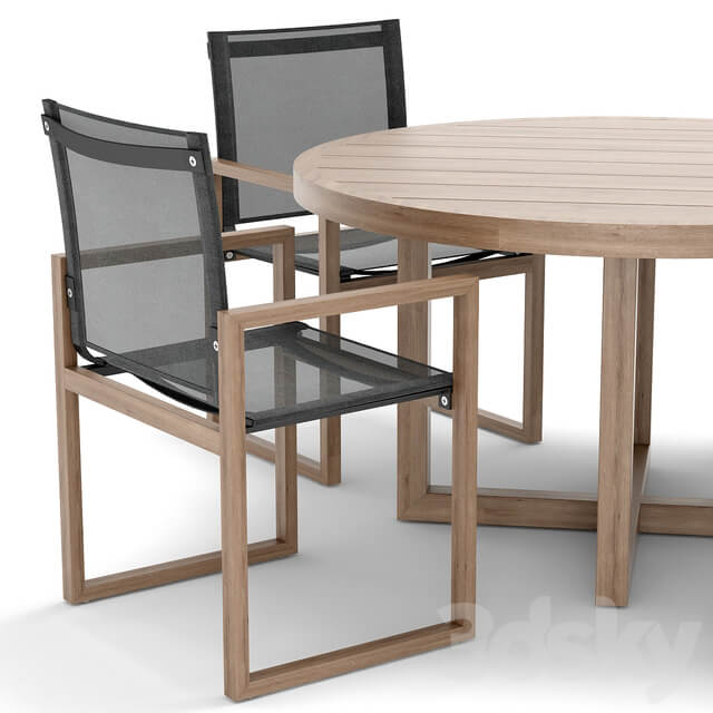 Table Chair RH Outdoor Aegean round table chair