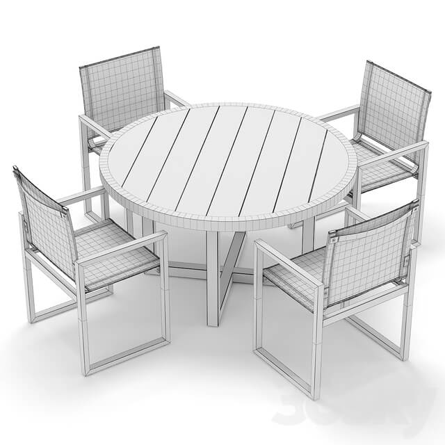 Table Chair RH Outdoor Aegean round table chair