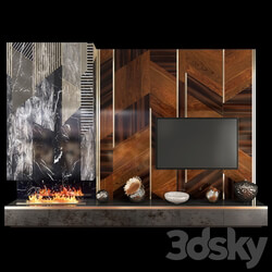 TV Wall Units set 04 3D Models 