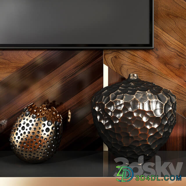 TV Wall Units set 04 3D Models