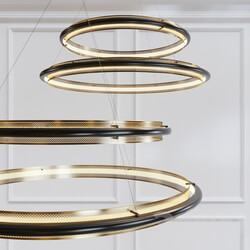 Perforated Double LED Chandelier Pendant light 3D Models 