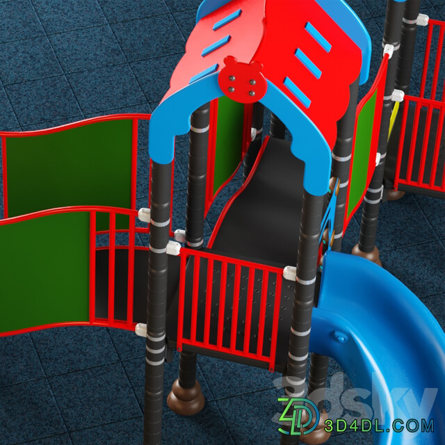 Kids playground equipment with slide climbing 08