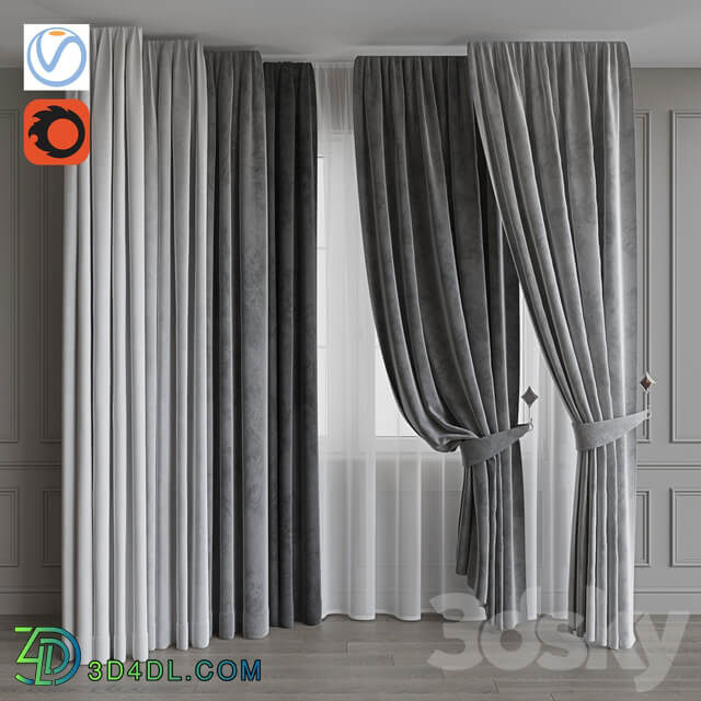 A set of curtains from velvet 36. Gray range