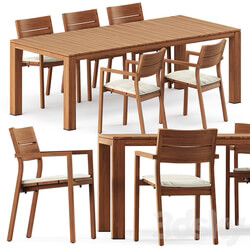 Table Chair KOS armchair Kos Teak Table by Tribu 