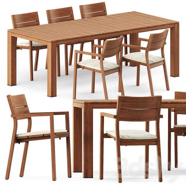Table Chair KOS armchair Kos Teak Table by Tribu