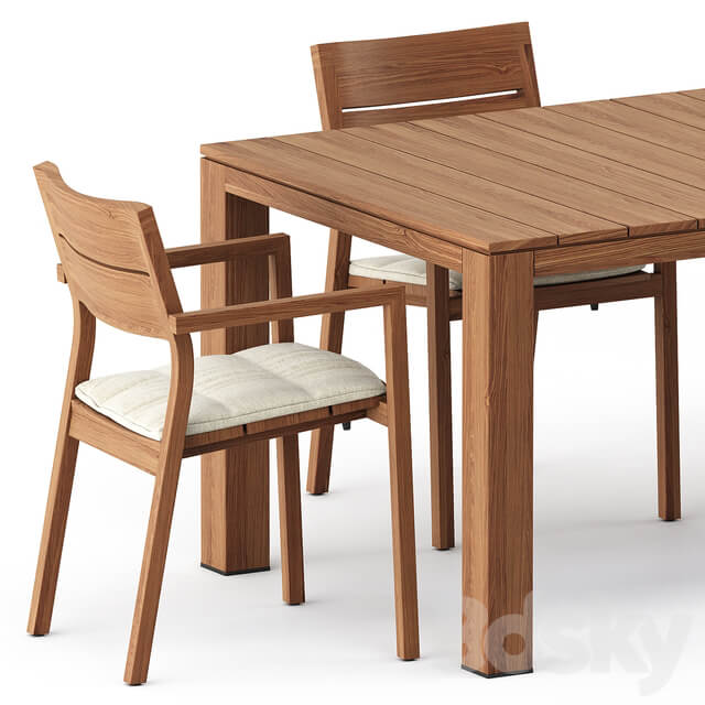 Table Chair KOS armchair Kos Teak Table by Tribu