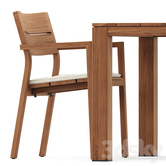 Table Chair KOS armchair Kos Teak Table by Tribu