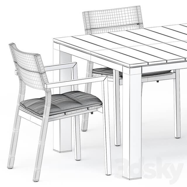 Table Chair KOS armchair Kos Teak Table by Tribu