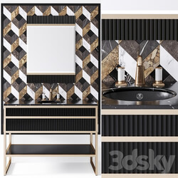 Oasis Academy noir marquinia brass console 