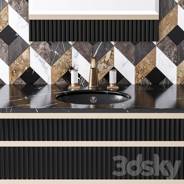 Oasis Academy noir marquinia brass console