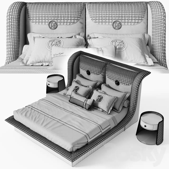 Bed Bed Vittoria Frigerio Appiani bedside table Contarini