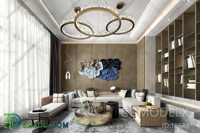 3D Interior Scenes File 3dsmax Model Livingroom 215