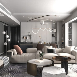  3D Living Room Interior by Huy Hieu Lee 