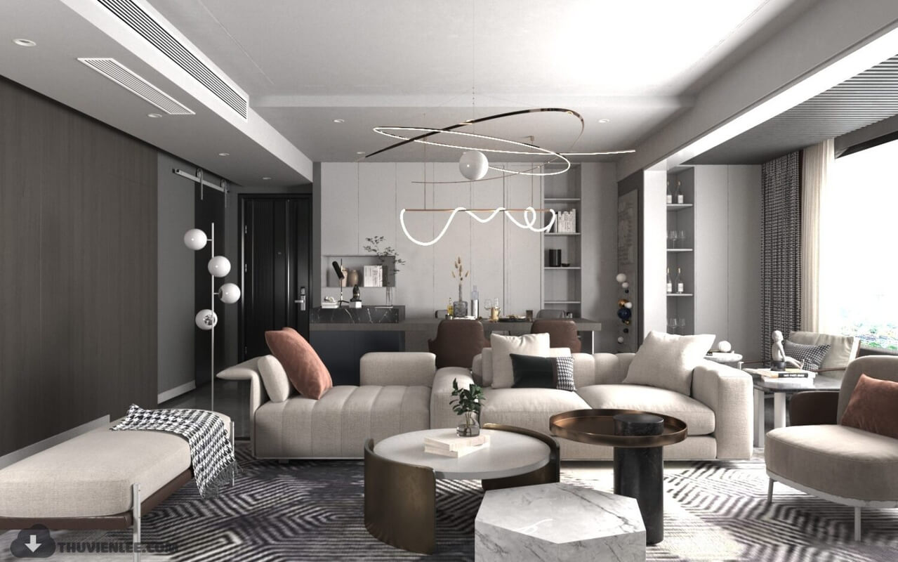  3D Living Room Interior by Huy Hieu Lee