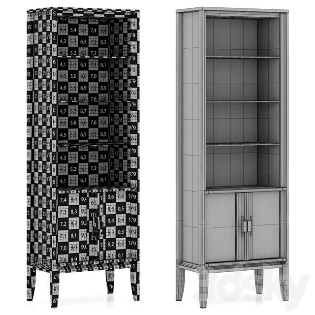 Dantone Home City narrow showcase with 2 facades Wardrobe Display cabinets 3D Models