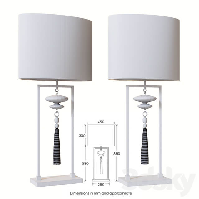 Constance nickel and black table lamp