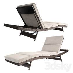 Brown Fortenberry Reclining Chaise Lounge with Cushion 