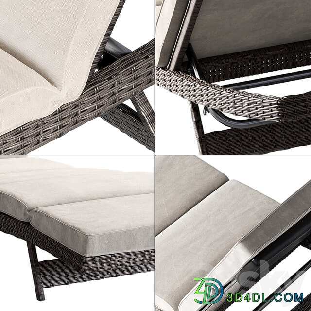Brown Fortenberry Reclining Chaise Lounge with Cushion