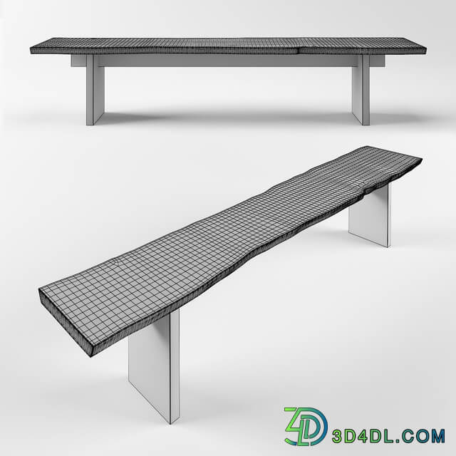 Other bench with living edges from the workshop IVAN CHUDOV