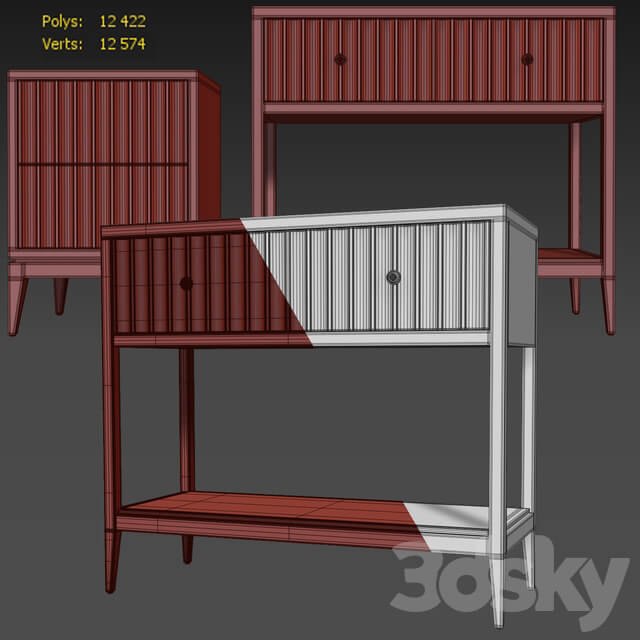 Dresser console and bedside table Austin. Console nightstand by Dantone Home Console 3D Models